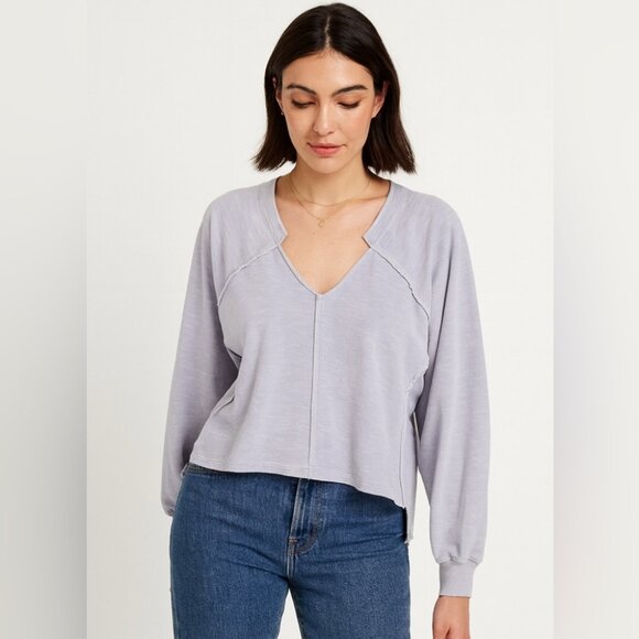 Pilcro Lilac Cotton Top Lightweight Pullover Relaxed Fit Shirt Size L - Picture 1 of 15